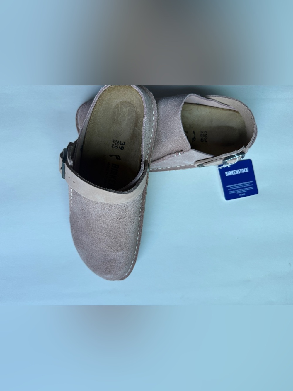 Birkenstock [39] Lutry Premium Suede Leather Sling Back Narrow Fit Light Rose - Picture 7 of 8